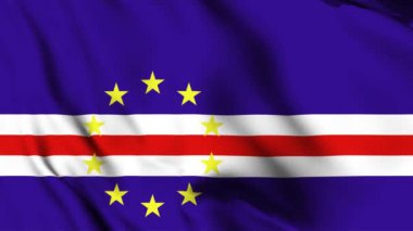 Cape Verde 'de 4K animasyon videosu sallanıyor. Cape Verde 'nin dalgalanan bayraksız döngü canlandırması