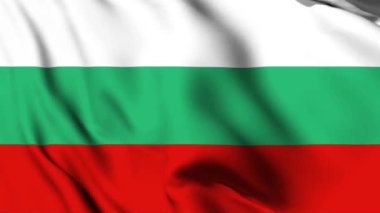 Bulgaristan 4K animasyon videosu sallıyor. Bulgar bayrağını sallayan kusursuz döngü animasyonu