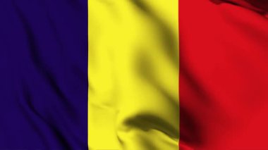 Chad 4K animasyon videosunu sallıyor. Çad bayrak sallıyor, kusursuz döngü animasyonu