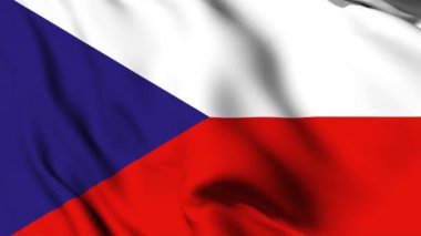 Çek Cumhuriyeti 4K animasyon videosu sallıyor. Çek Cumhuriyeti bayrağını sallıyor, kusursuz döngü animasyonu
