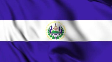 El Salvador 4K animasyon videosu sallıyor. El Salvador bayrağını sallıyor, kusursuz döngü animasyonu.