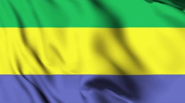 Gabon 4K animasyon videosu sallıyor. Gabon dalgalanan bayrak dikişsiz döngü canlandırması