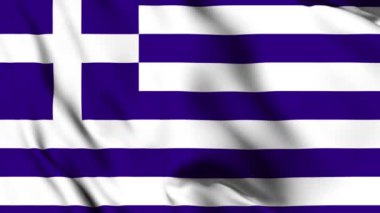 Yunanistan 4K animasyon videosu sallıyor. Yunanistan 'da bayrak sallayan kusursuz döngü animasyonu