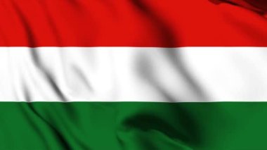 Macaristan 4K animasyon videosu sallıyor. Macaristan 'da bayrak sallayan kusursuz döngü animasyonu