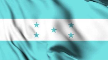Honduras 4K animasyon videosu sallıyor. Honduras 'ın dalgalanan bayrağı pürüzsüz döngü animasyonu