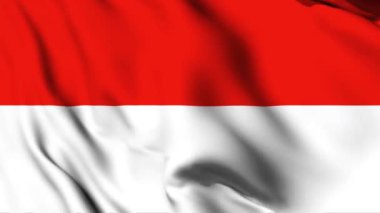 Endonezya 'da 4K animasyon videosu sallanıyor. Endonezya 'nın dalgalı bayrağı dikişsiz döngü animasyonu