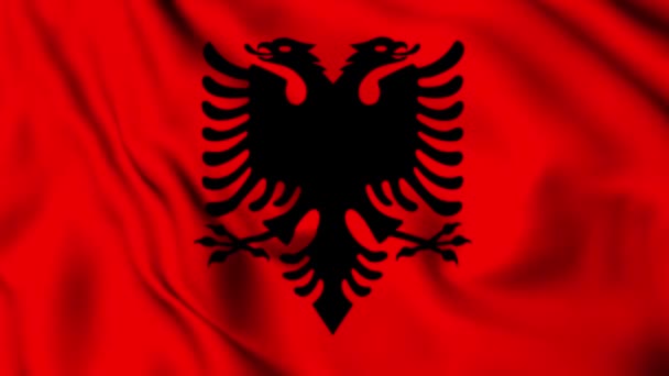 Albania Waving Flag Animation Video Albania Waving Flag Seamless Looping — Stock Video