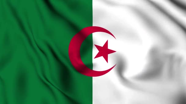 Argélia Acenando Bandeira Vídeo Animação Argelina Acenando Bandeira Sem Costura — Vídeo de Stock
