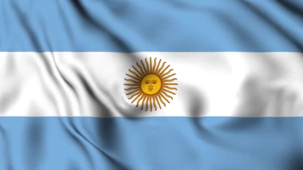 Argentina Viftar Flagga Animation Video Argentina Viftar Flagga Sömlös Looping — Stockvideo