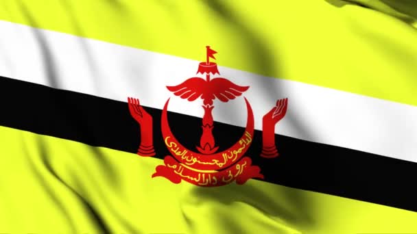 Brunei Animasyon Videosu Sallıyor Brunei Dalgalanan Bayrak Kusursuz Döngü Animasyonu — Stok video