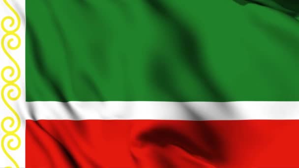 Δημοκρατία Της Τσετσενίας Κυματίζει Σημαία Βίντεο Κινουμένων Σχεδίων Δημοκρατία Της — Αρχείο Βίντεο