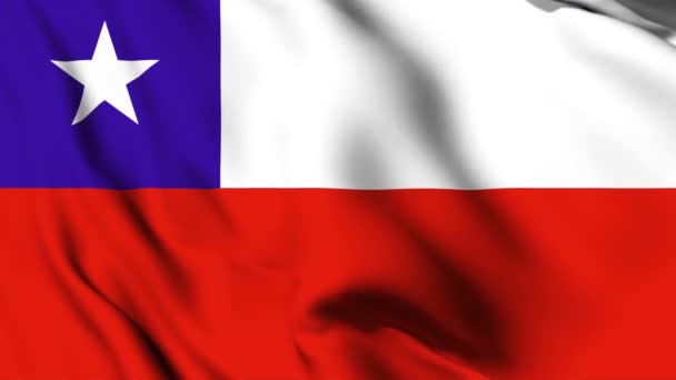 Chile Acenando Bandeira Vídeo Animação Chile Acenando Bandeira Sem Costura — Vídeo de Stock