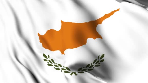 Кипр Размахивая Флагом Анимационное Видео Кипрская Анимация Развевающимся Флагом — стоковое видео