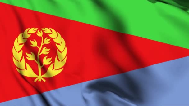 Eritrea Zwaaiende Vlag Animatie Video Eritrese Zwaaiende Vlag Naadloze Looping — Stockvideo