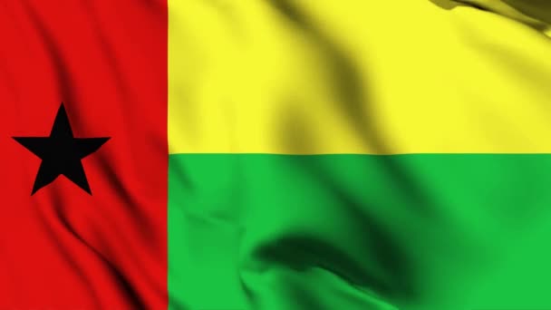 Guiné Bissau Agitando Bandeira Vídeo Animação Guiné Bissau Acenando Bandeira — Vídeo de Stock