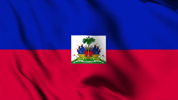 Haiti Acenando Bandeira Vídeo Animação Haiti Acenando Bandeira Sem Costura — Vídeo de Stock