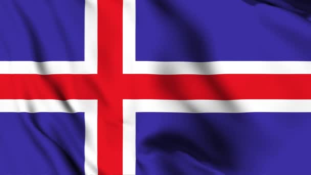 Iceland Ondeando Bandera Video Animación Islandia Ondeando Bandera Animación Bucle — Vídeo de stock