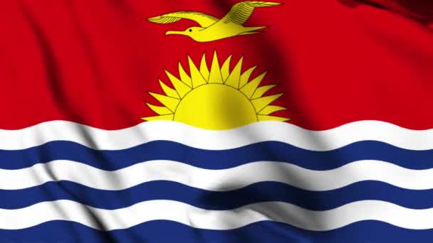 Kiribati Acenando Bandeira Vídeo Animação Kiribati Acenando Bandeira Sem Costura — Vídeo de Stock