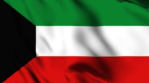 Kuwejt Macha Flagą Animacji Wideo Kuwejt Macha Flagą Płynnej Animacji — Wideo stockowe