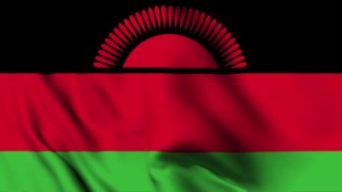 Malawi bayrak sallıyor 4K animasyon videosu. Malawi dalgalanan bayrak dikişsiz döngü animasyonu
