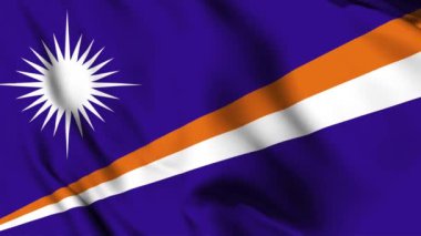 Marshall Adası 4K animasyon videosu sallıyor. Marshall Adası bayrağını sallıyor, kusursuz döngü animasyonu.