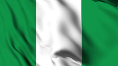 Nijerya 'da 4K animasyon videosu sallanıyor. Nijerya 'da bayrak sallayan, kusursuz döngü animasyonu