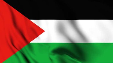 Filistin 4K animasyon videosu sallıyor. Filistin 'de bayrak sallayan kusursuz döngü animasyonu