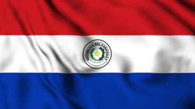 Paraguay 4K animasyon videosu sallıyor. Paraguay 'da bayrak sallayan kusursuz döngü animasyonu