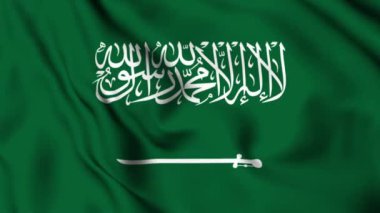 Suudi Arabistan 4K animasyon videosu sallıyor. Suudi Arabistan 'da bayrak sallayan kusursuz döngü animasyonu