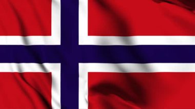 Norveç 'te 4K animasyon videosu sallanıyor. Norveç bayrağını sallıyor, kusursuz döngü animasyonu