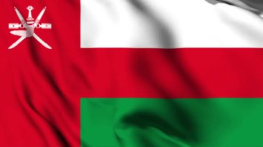 Umman, 4K animasyon videosunu sallıyor. Umman bayrak sallıyor, kusursuz döngü animasyonu.