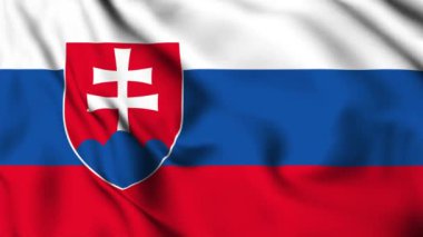 Slovakya 'da 4K animasyon videosu sallanıyor. Slovakya bayrağını sallıyor, kusursuz döngü animasyonu