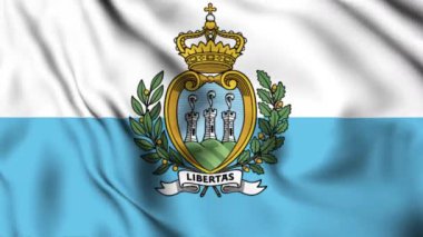 San Marino 4K animasyon videosu sallıyor. San Marino 'da bayrak sallayan kusursuz döngü animasyonu