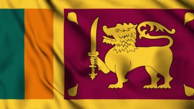 Sri Lanka 4K animasyon videosu sallıyor. Sri Lanka 'nın dalgalanan bayrağı pürüzsüz döngü canlandırması