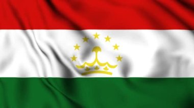 Tacikistan 4K animasyon videosu sallıyor. Tacikistan bayrağını sallıyor, kusursuz döngü animasyonu