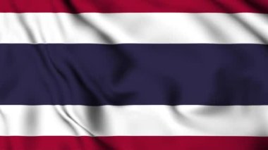 Tayland bayrağı sallayan 4K animasyon videosu. Tayland 'da bayrak sallayan kusursuz döngü animasyonu