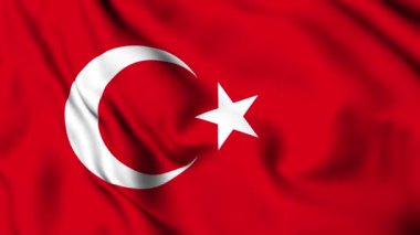 4K bayrak sallayan Türkiye animasyon videosu. Türkiye 'de bayrak sallayan kusursuz döngü animasyonu