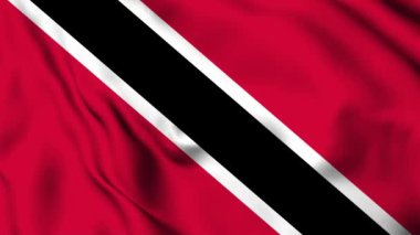 Tirinidad ve Tobago 4K animasyon videosu sallıyorlar. Tirinidad ve Tobago dalgalanan bayrak dikişsiz döngü animasyonu