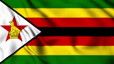 Zimbabwe bayrak sallıyor 4K animasyon videosu. Zimbabwe dalgalanan bayrak dikişsiz döngü animasyonu