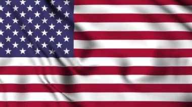 4K bayrak sallayan ABD animasyon videosu. Amerika Birleşik Devletleri bayrak sallıyor, kusursuz döngü animasyonu