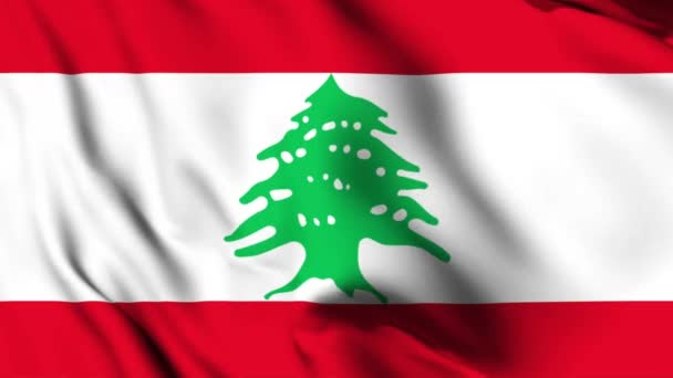 Lebanon Waving Flag Animation Video Lebanon Waving Flag Seamless Looping — Stock Video