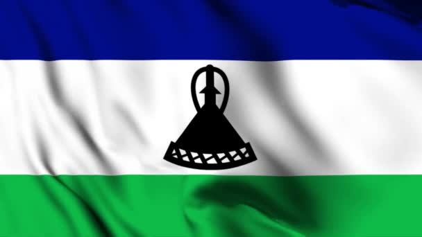Lesotho Mává Vlajkou Animace Videa Lesotho Waving Flag Seamless Looping — Stock video