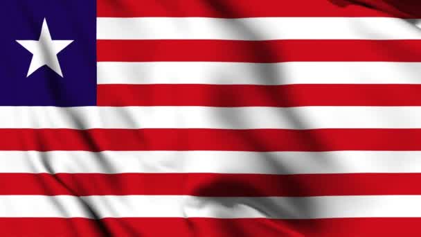 Liberia Sventola Bandiera Animazione Video Liberia Sventola Bandiera Senza Soluzione — Video Stock