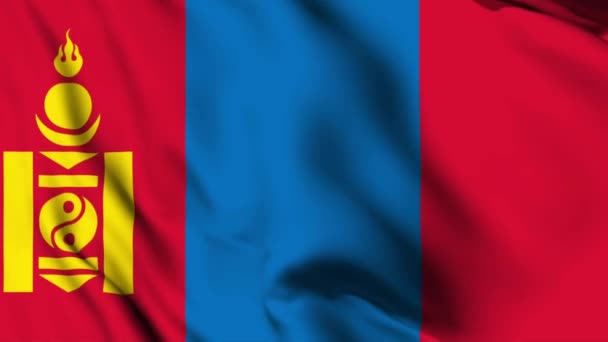 Mongolia Waving Flag Animation Video Mongolia Waving Flag Seamless Looping — Stock Video