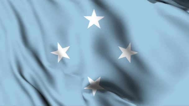 Micronesia Ondeando Bandera Video Animación Micronesia Ondeando Bandera Animación Bucle — Vídeo de stock