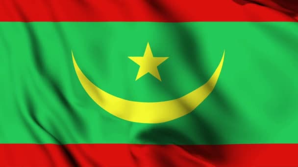 Mauritania Ondeando Bandera Video Animación Mauritania Ondeando Bandera Animación Bucle — Vídeos de Stock
