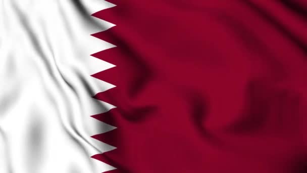 Qatar Acenando Bandeira Vídeo Animação Qatar Acenando Bandeira Sem Costura — Vídeo de Stock