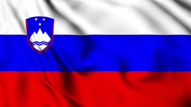 Slovenien Viftar Flagga Animation Video Slovenien Viftar Flagga Sömlös Looping — Stockvideo
