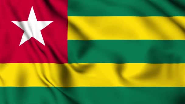 Togo Ondeando Bandera Video Animación Togo Ondeando Bandera Animación Bucle — Vídeo de stock