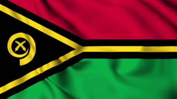 Vanuatu Zászlót Lengető Animációs Videó Vanuatu Lengő Zászló Zökkenőmentes Hurkolás — Stock videók